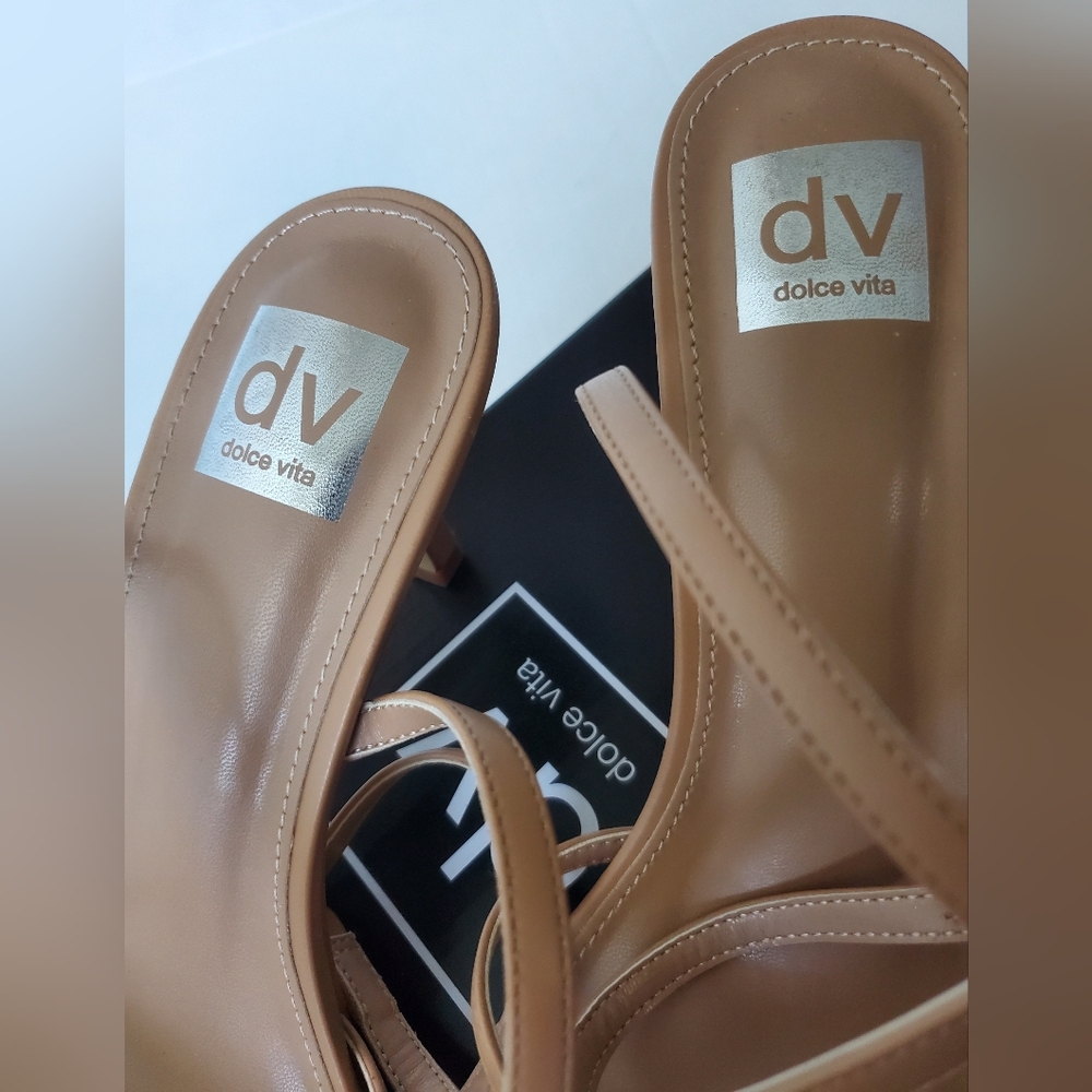DV by Dolce Vita Zidane Women's Tan Bow Heeled Sandals Sz 10 Caramel - Picture 13 of 14